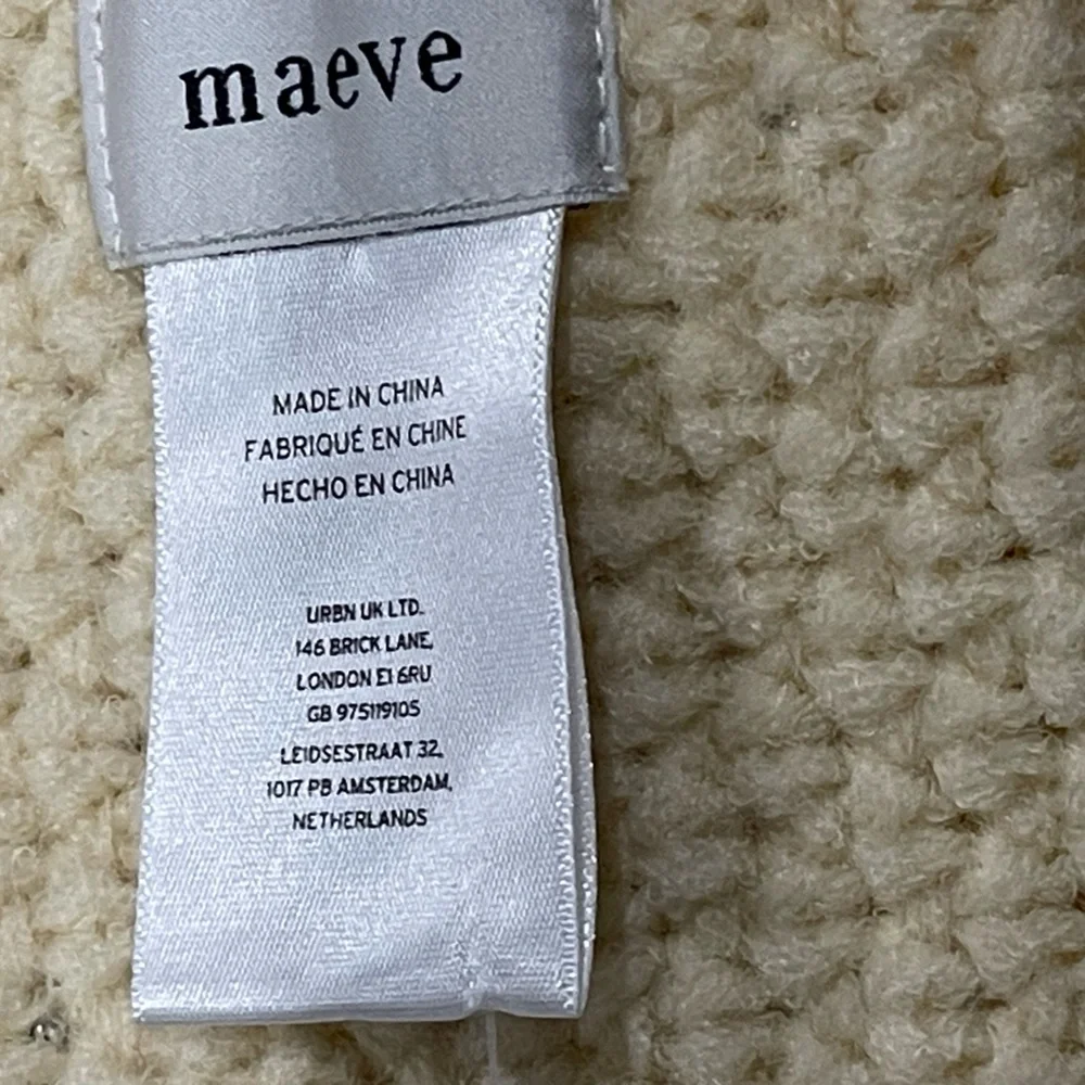 Maeve By Anthropologie Womens Luxury Cream Rhinestone Waffle Knit Scarf 80”L